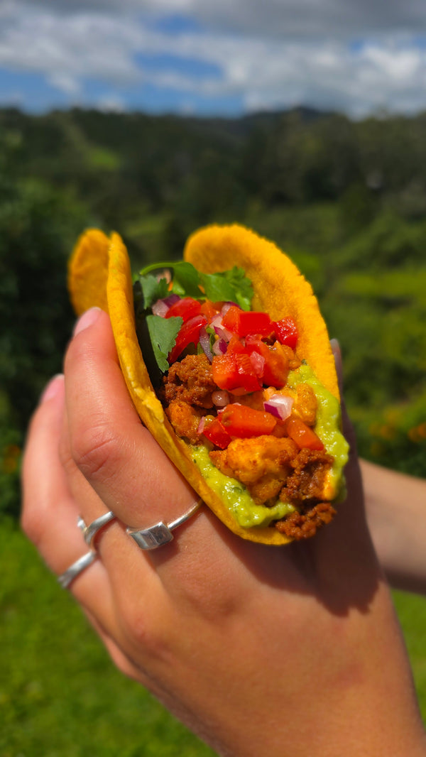 Veggie mince and Kumara taco