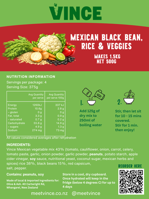 Mexican Black Bean, Rice and Veggies - 4 serves